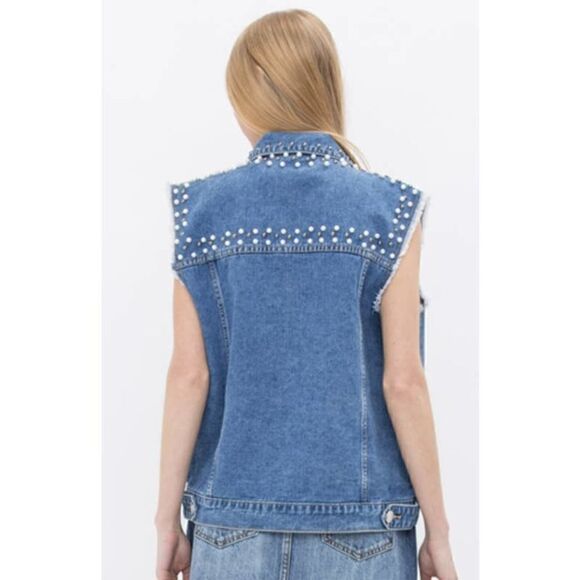 Vocal Lace Denim Vest Size S NWT - Picture 3 of 4